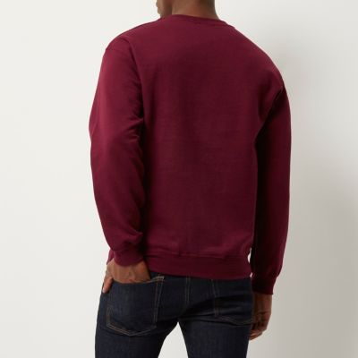 Dark red crew neck sweatshirt